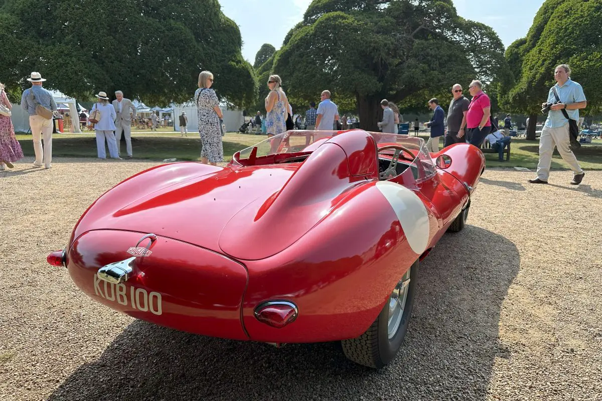 1956 Jaguar D-Type, Rear Right Side, Concours of Elegance 2024 at Hampton Court Palace