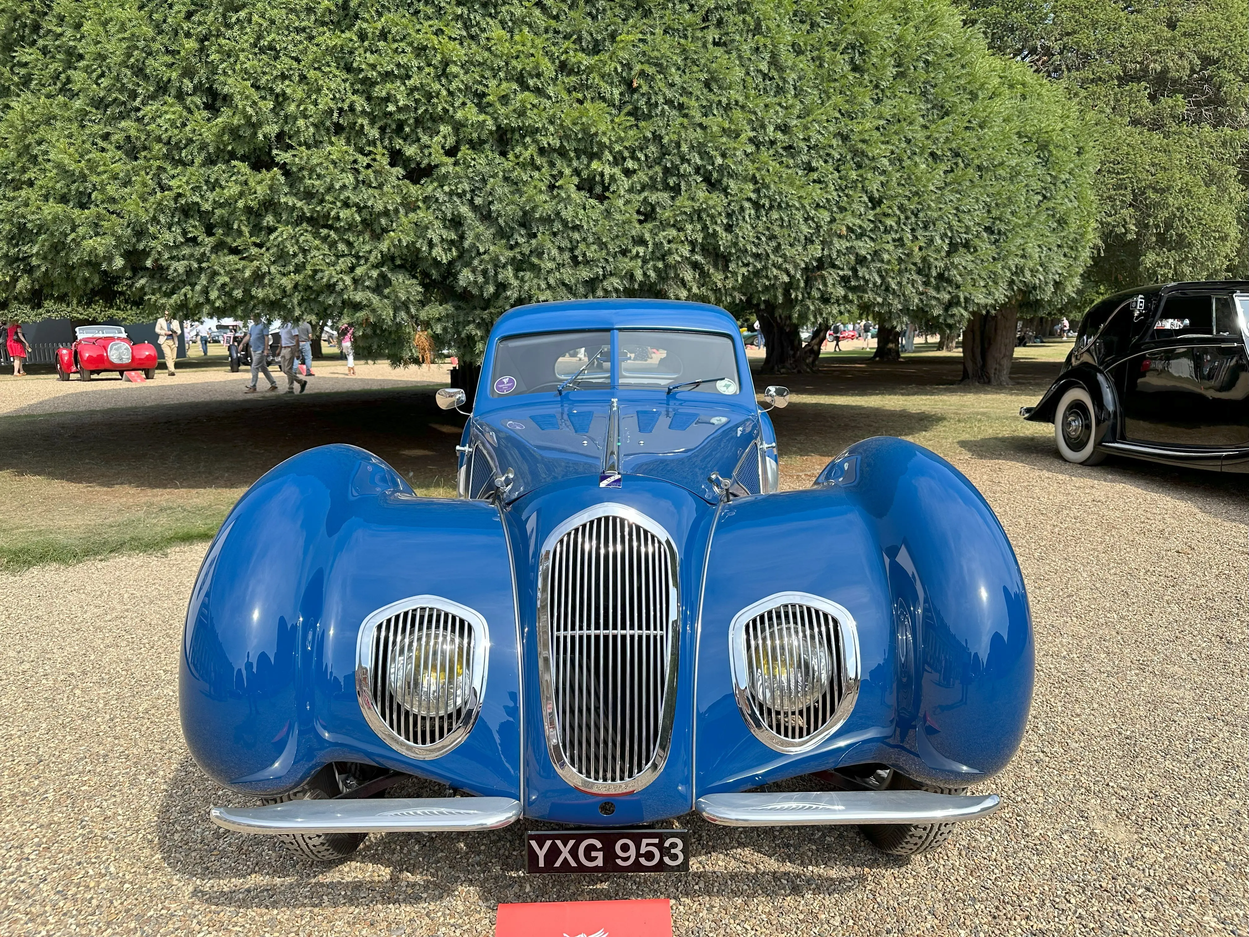 1939 Talbot-Lago T1560 C SS by Pourtout, front view, featured at the Concours of Elegance 2024.