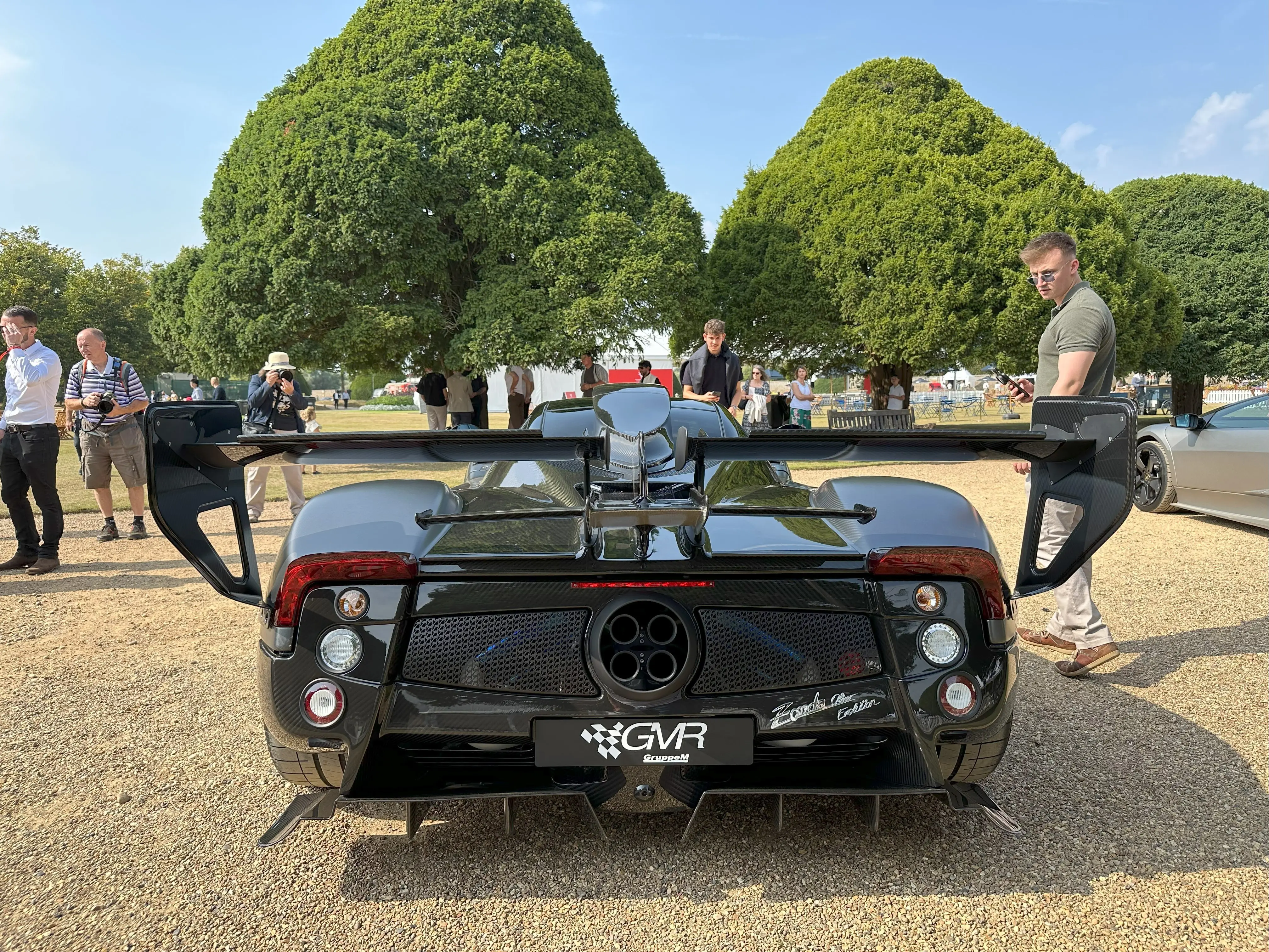 2016 Pagani Zonda Oliver Evolution 'Hermes Edition', rear, featured at the Concours of Elegance 2024.