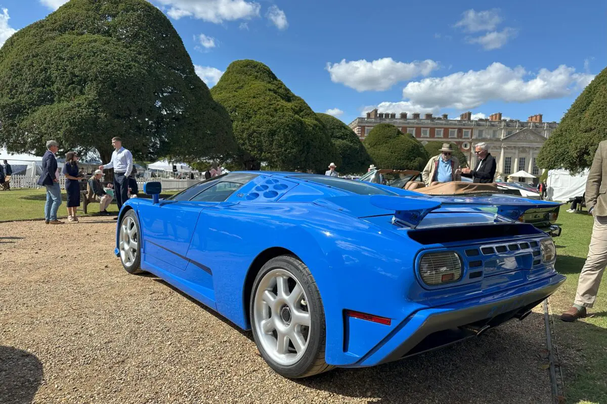 Concours of Elegance 2025 (1994 Bugatti EB110 America - rear side view)