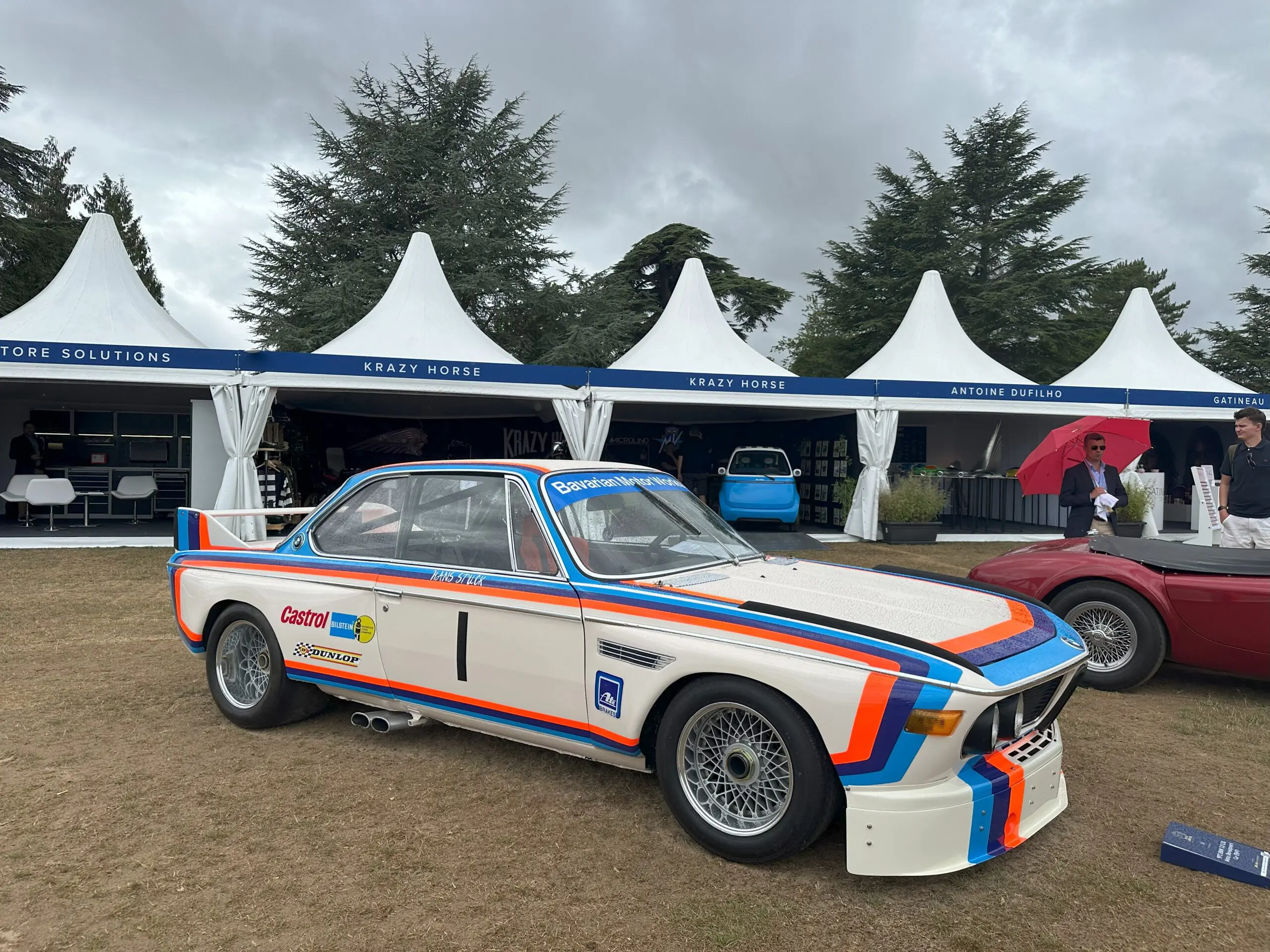 Salon Prive 2025 (1972 BMW 3.0 CSL Works Development Car E9-R1 - front side view)