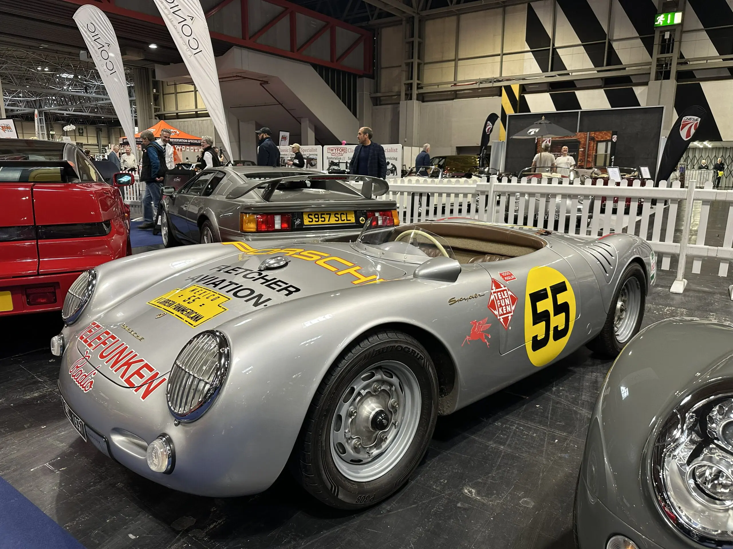 Classic Motor Show 2025 (2015 Porsche 550 Spyder - Hans Herrmann Homage - front side view)