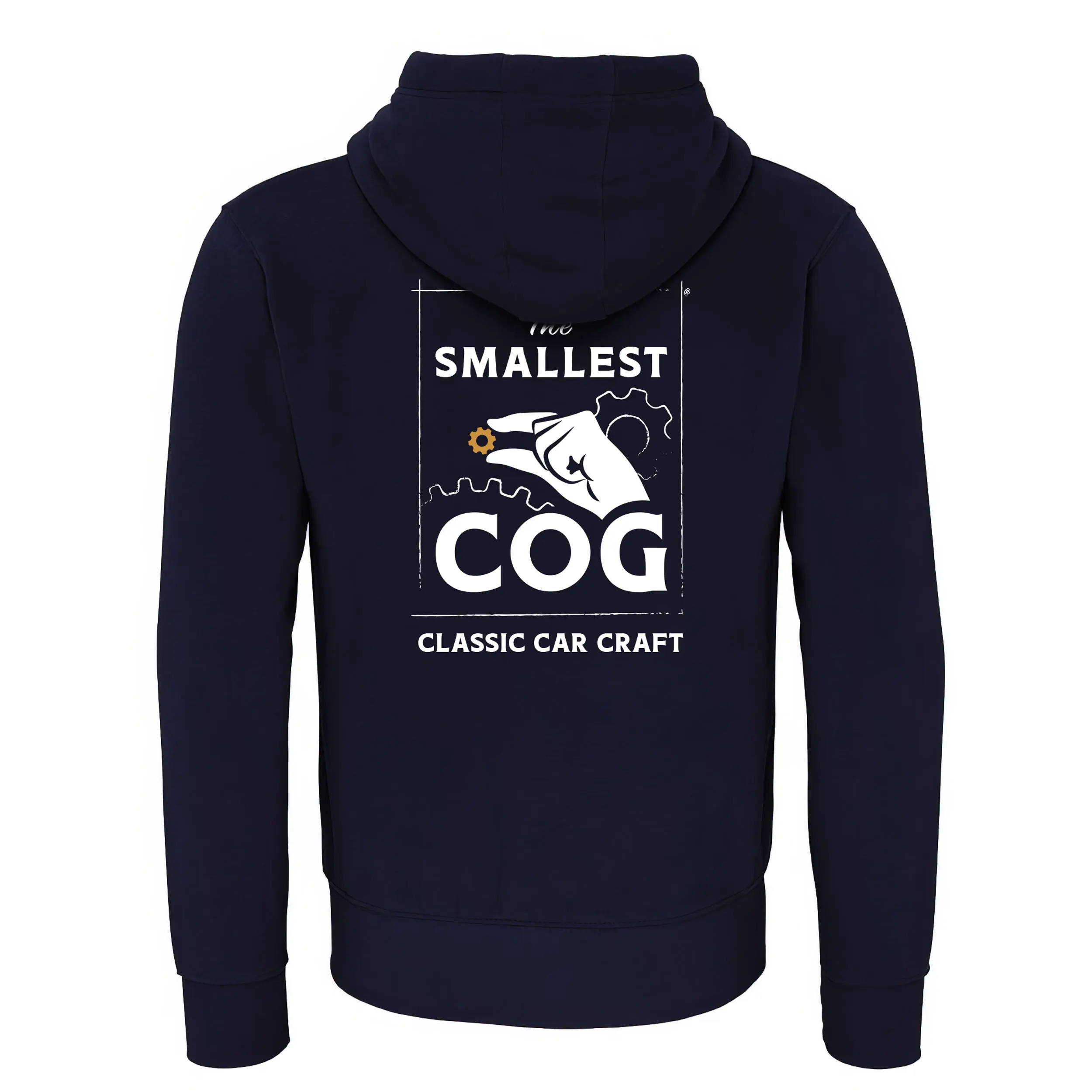Smallest Cog Heavyweight Hoodie (Navy) - back
