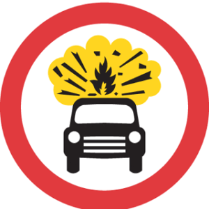 No vehicles carrying explosives.