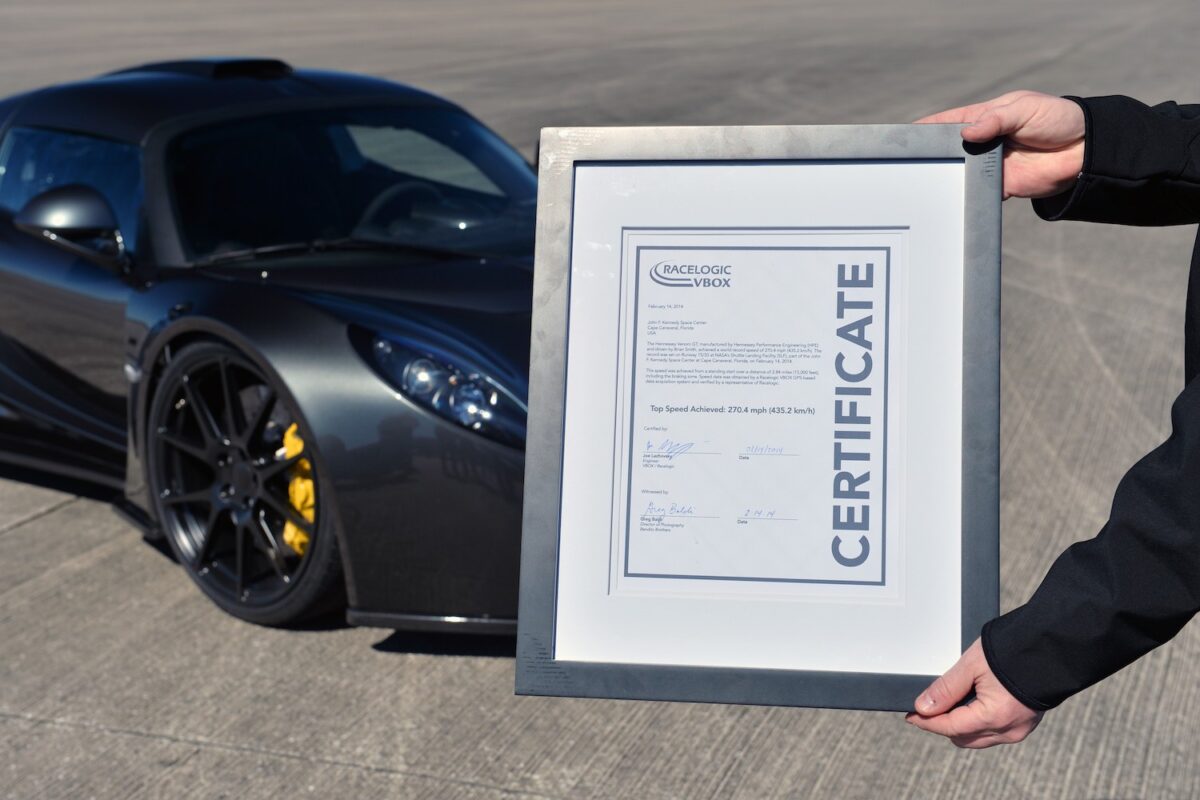 Hennessey Venom GT - 2014 Worlds Fastest Car Top Speed Certificate