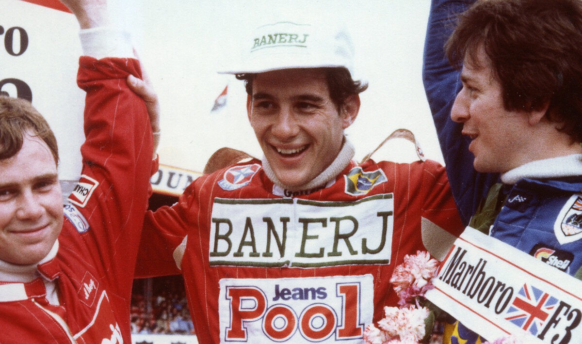 Senna Celebrating Victory at Silverstone
