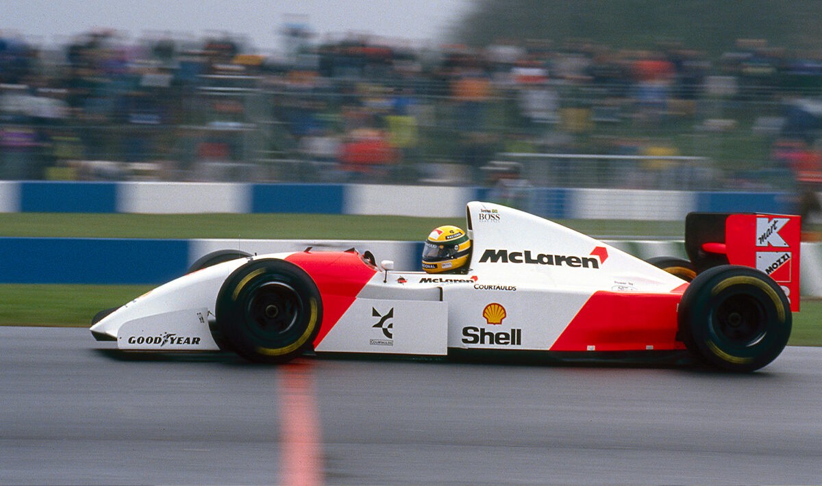 Senna Driving McLaren at Silverstone