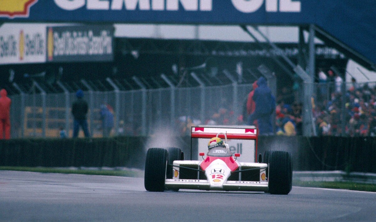 Senna Driving at Silverstone