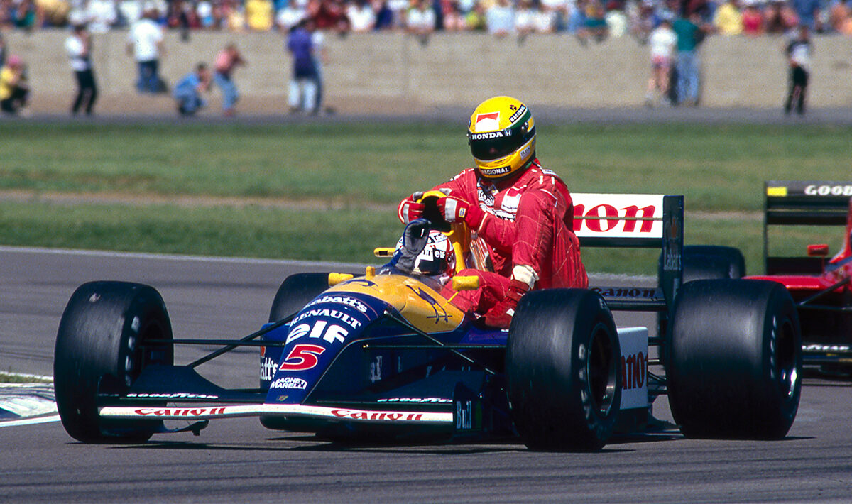 Senna in Renault at Silverstone