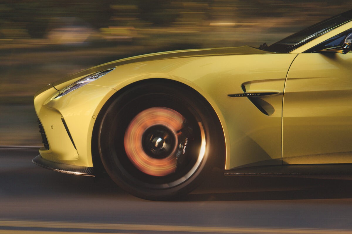 Aston Martin Vantage Left Front Wheel On the Road