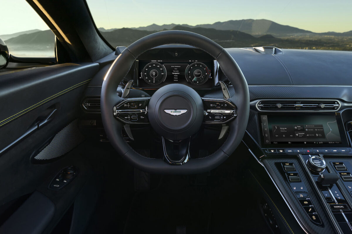 Aston Martin Vantage Steering Wheel Close Up