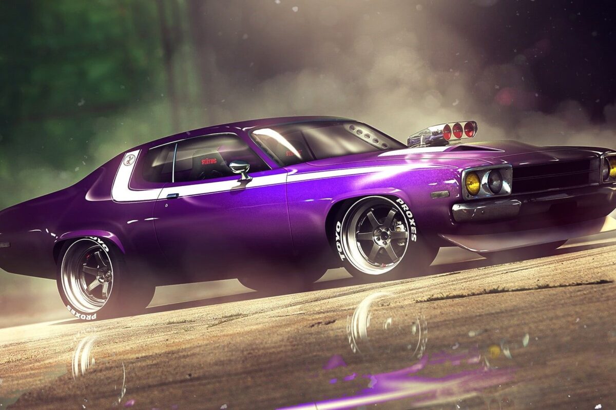Purple Muscle Car