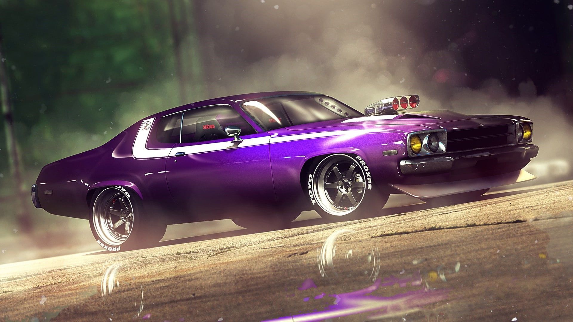 Purple Muscle Car