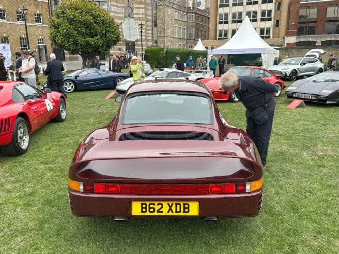 1985 Porsche 959 at London Concours 2025 (rear view)