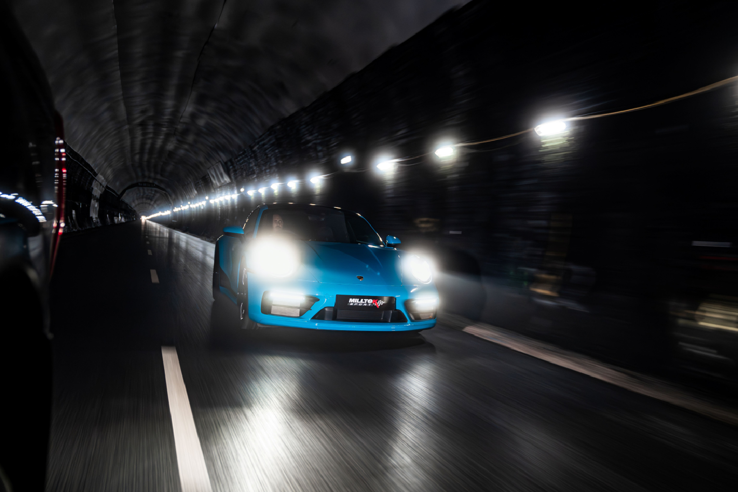 Blues car in tunnel