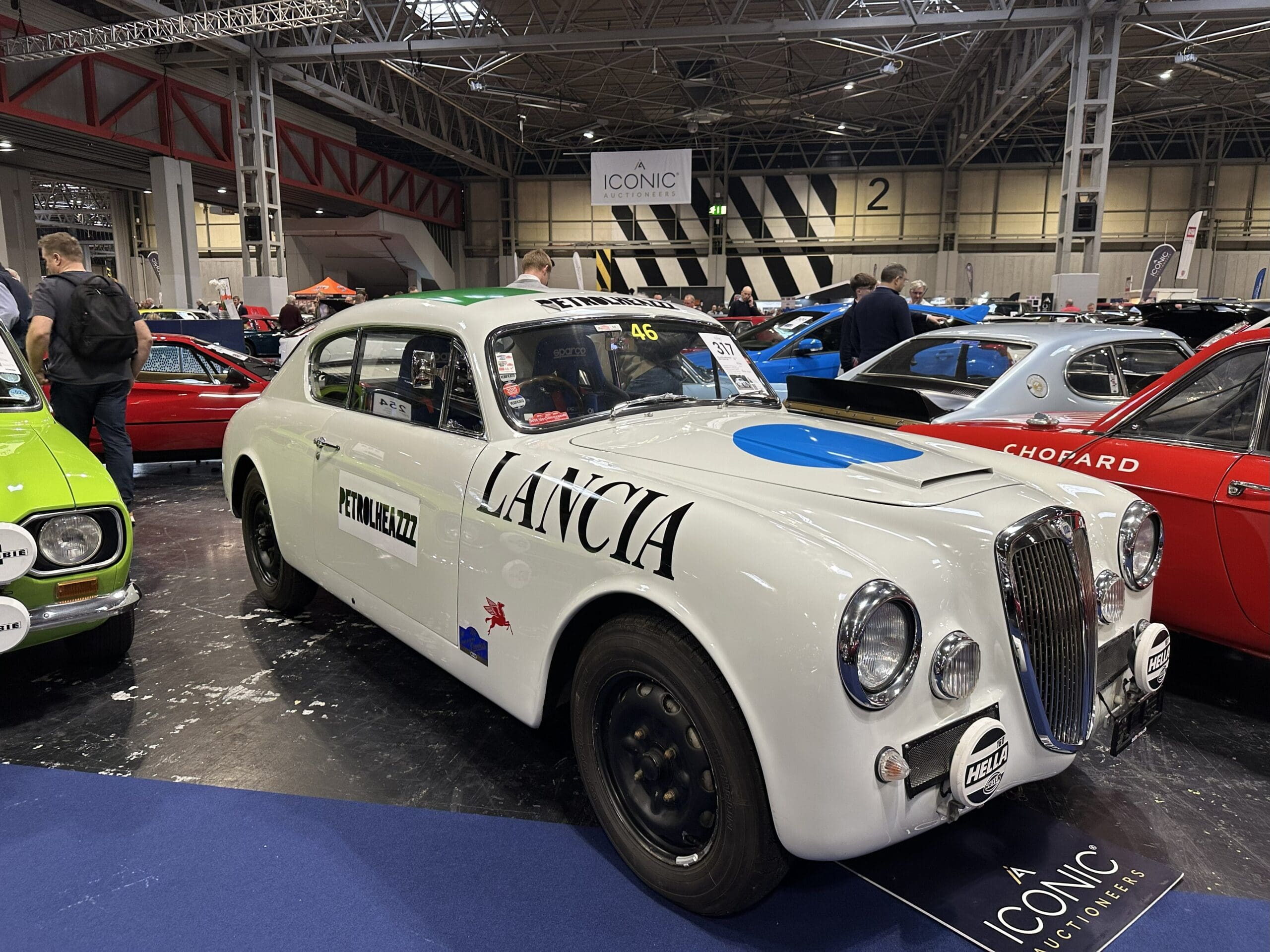 Classic Motor Show 2025 (1956 Lancia Aurelia B20 GT Series VI Rally Car - front side view)