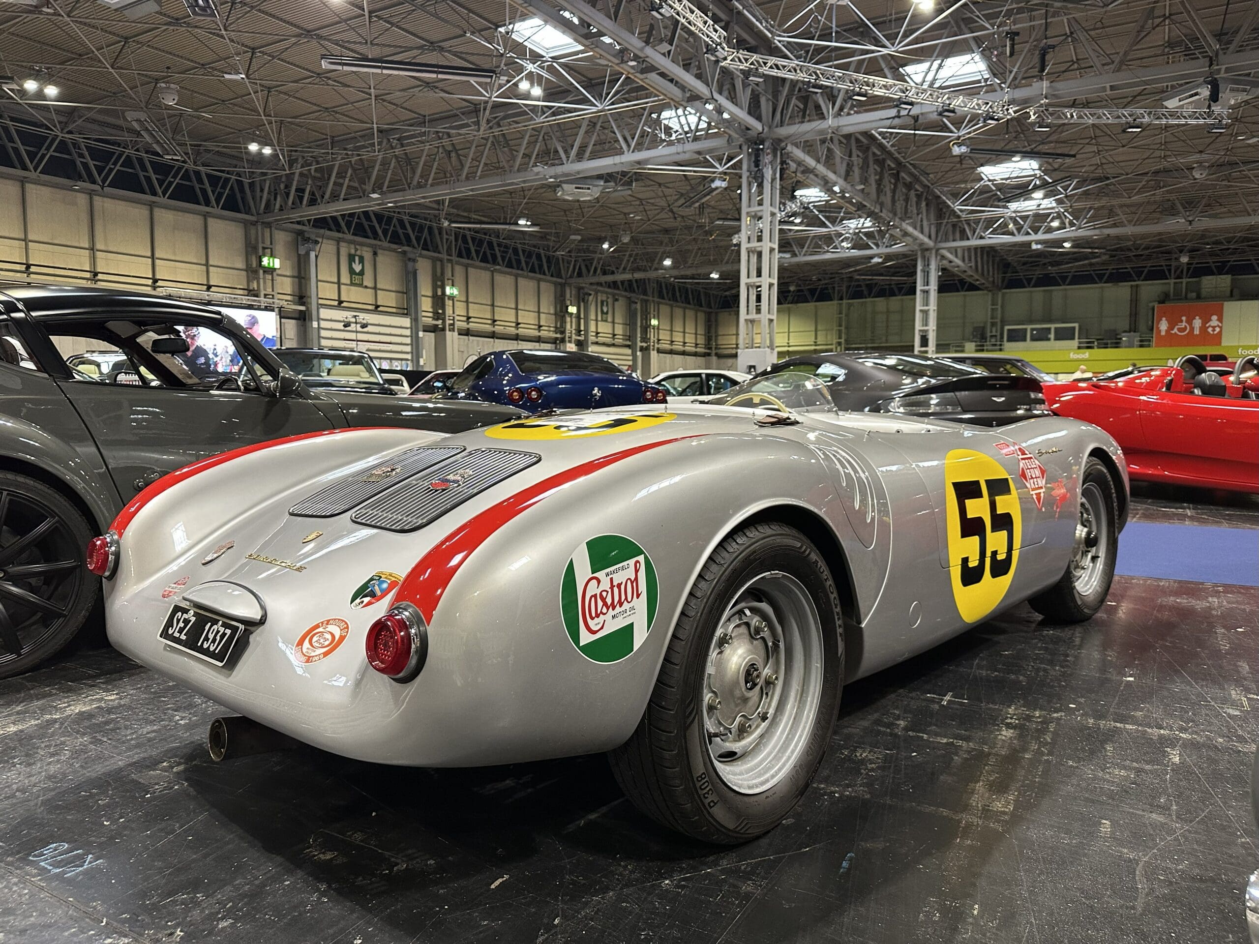 Classic Motor Show 2025 (2015 Porsche 550 Spyder - Hans Herrmann Homage - rear view)