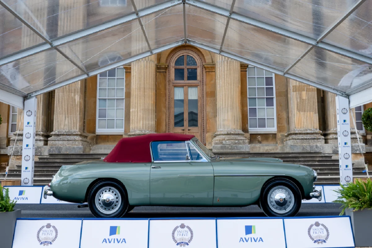 1956 Bristol 405 Drophead Coupé by ED Abbott Ltd on stage at Blenheim Palace