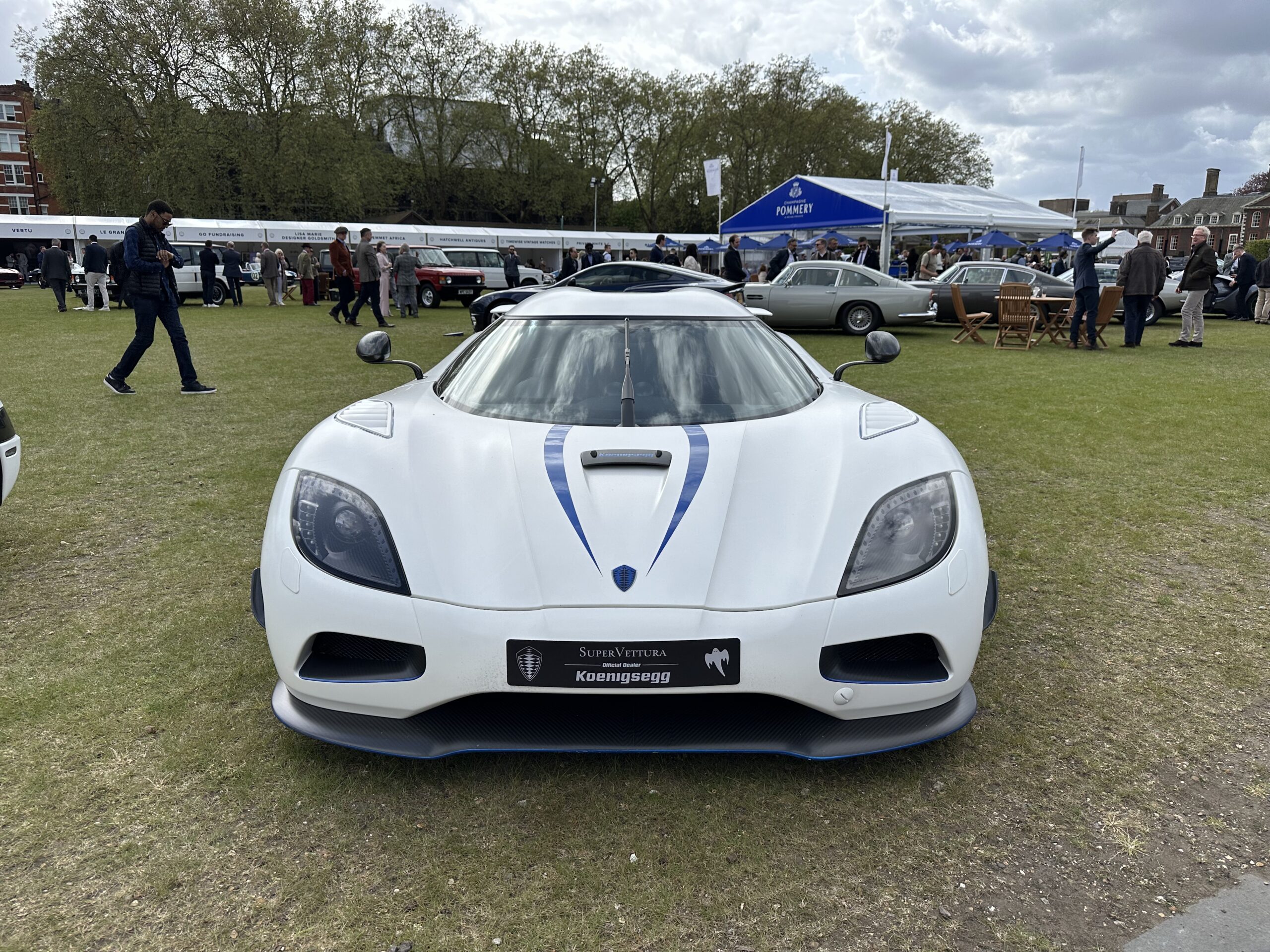 White Koenigsegg Agera R at Salon Privé London 2026.