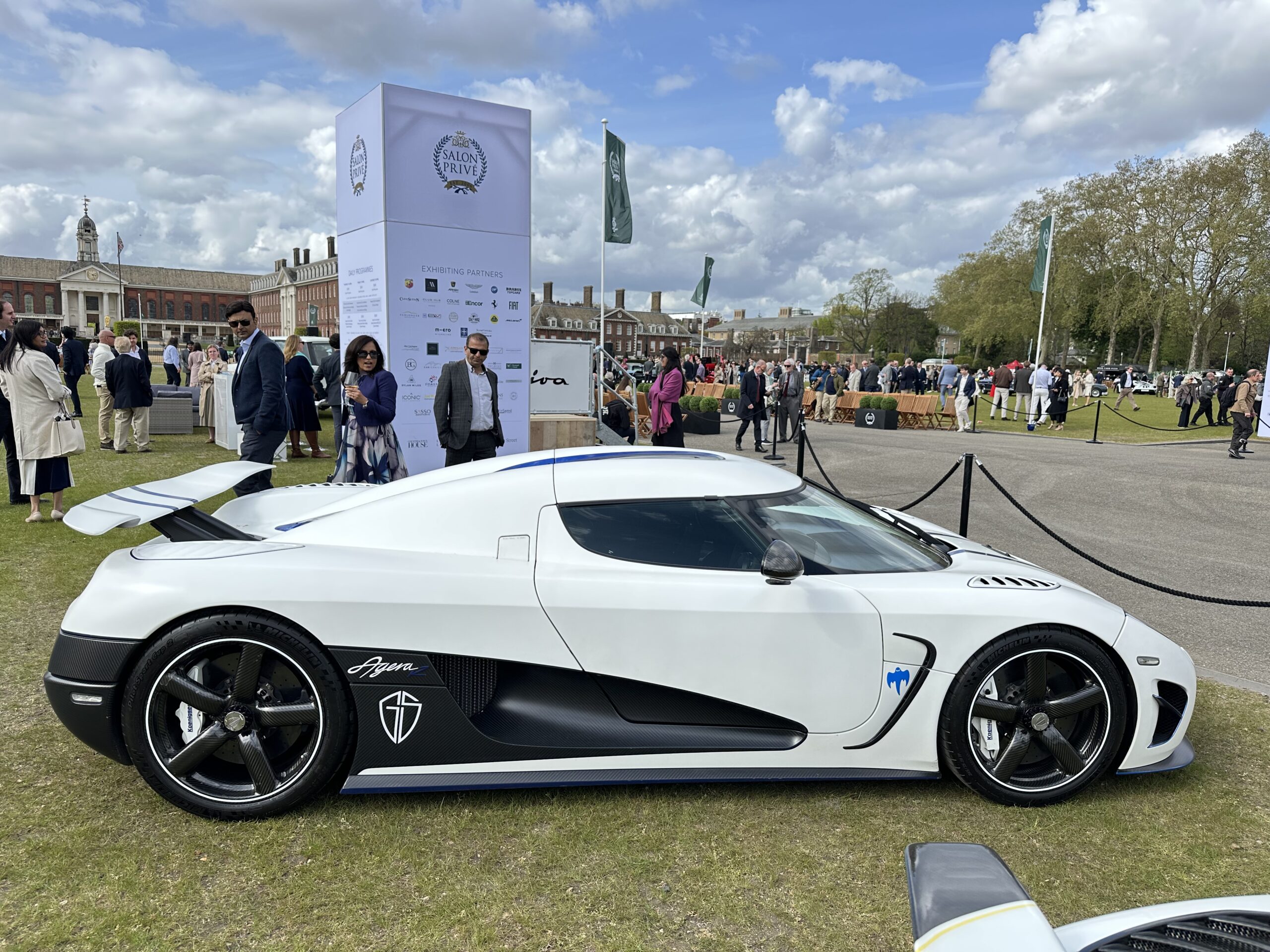 White Koenigsegg Agera R at Salon Privé London 2026.