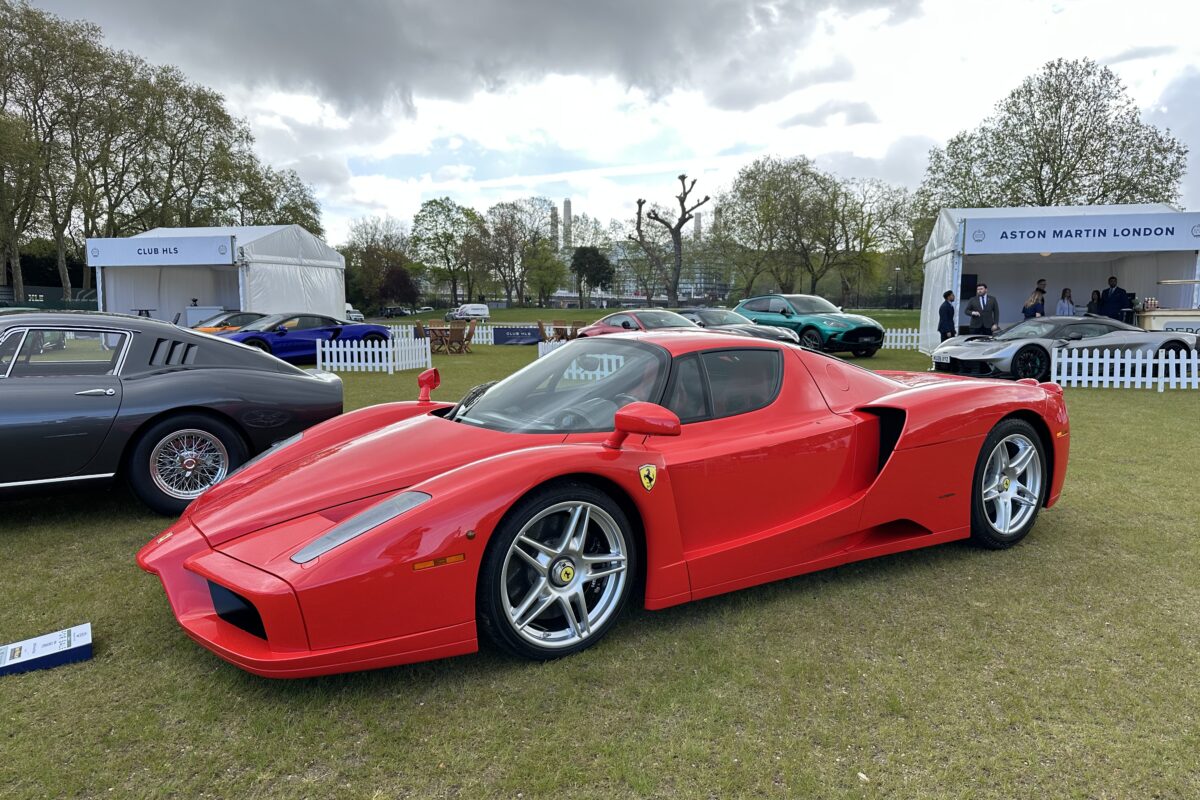 Ferrari Enzo (in Rosso Scuderia) at Salon Privé London 2026.