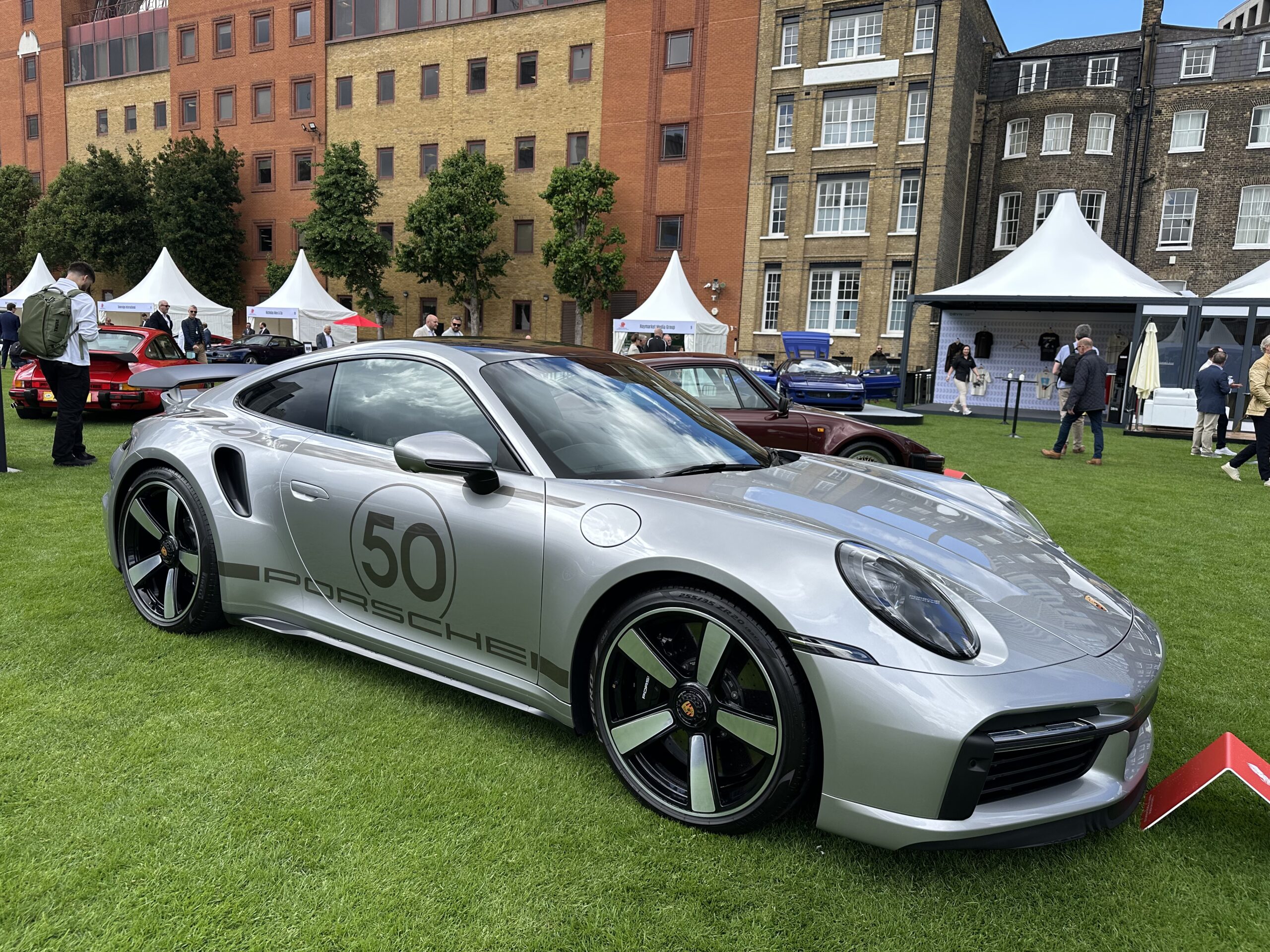 2025 Porsche 992.1 Turbo S (front side view) at the London Concours 2026.