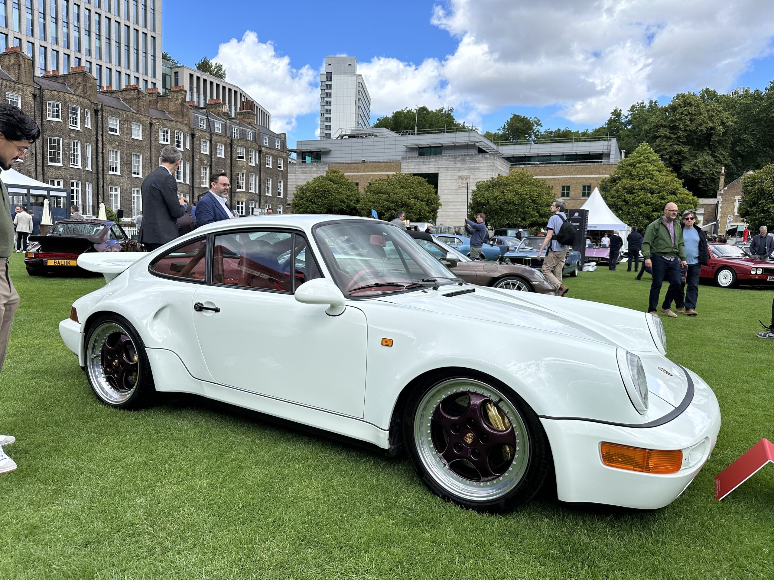 1992 Porsche 964 Turbo S Leichtbau (front side view) at the London Concours 2026.