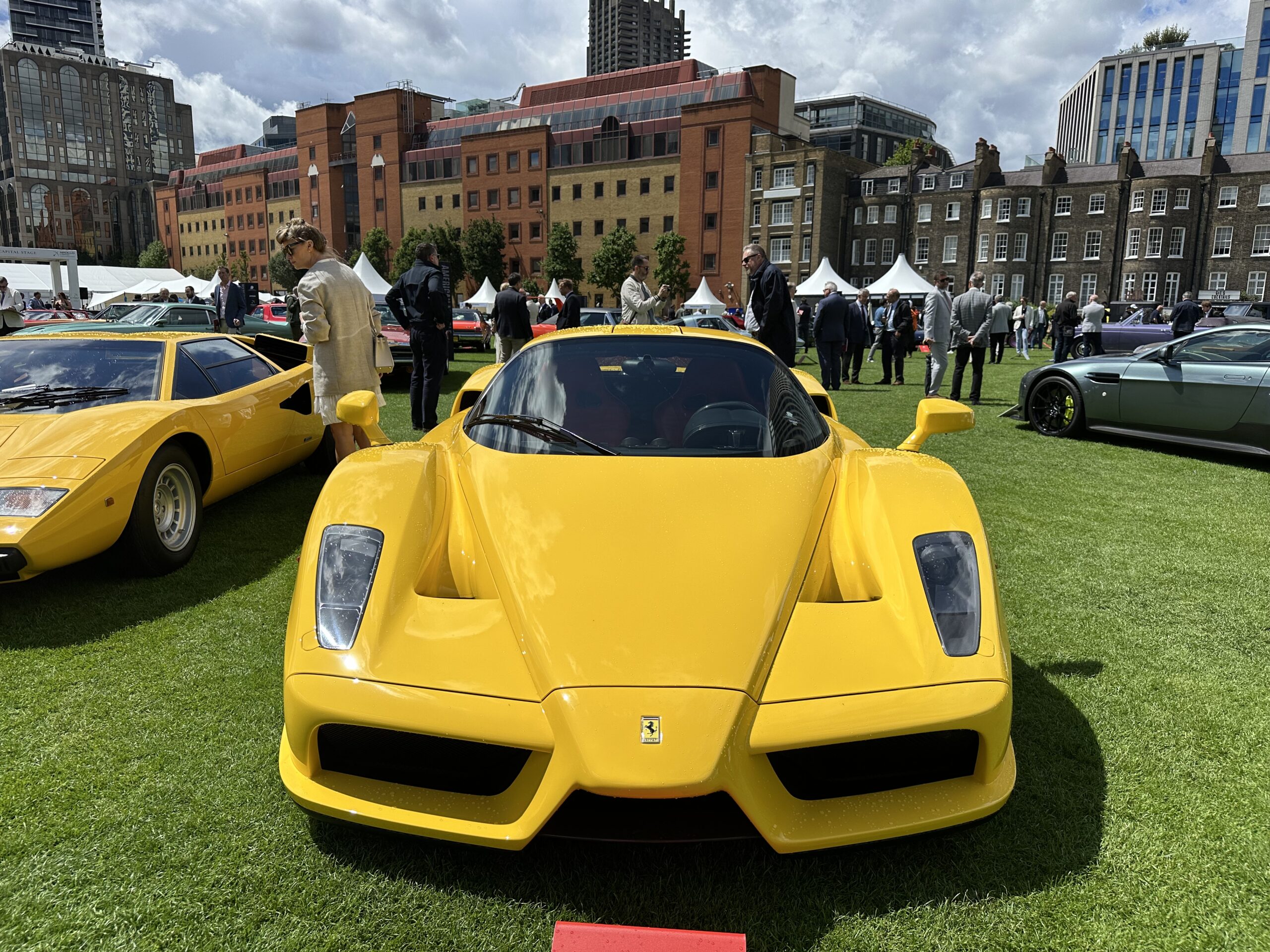 2004 Ferrari Enzo (front profile) at the London Concours 2026.
