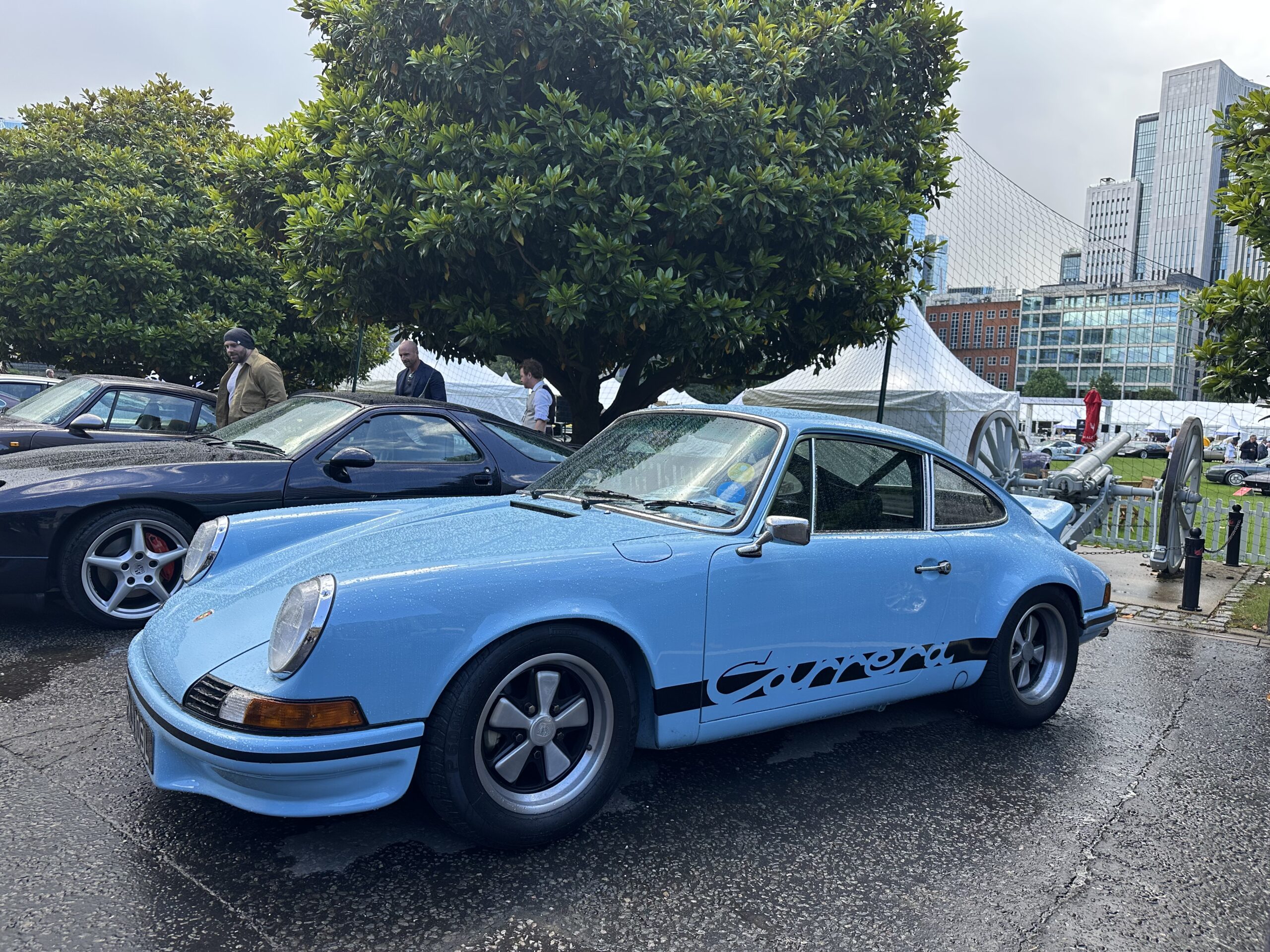 1970s Gulf Blue Porsche 911 at the London Concours 2026 as part of the Porsche perfection display.