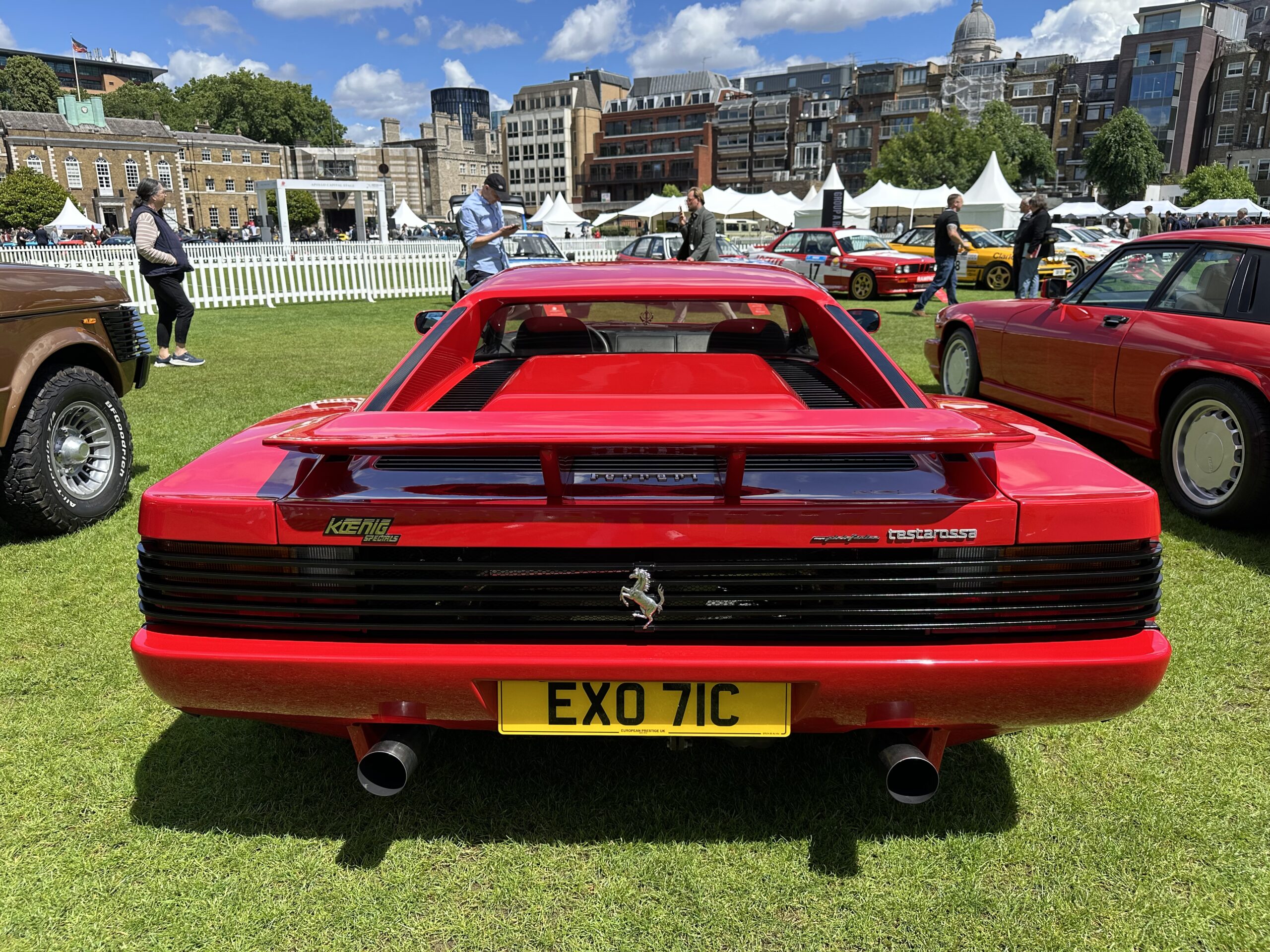 1989 Koenig Specials Testarossa (rear view) at the London Concours 2026.