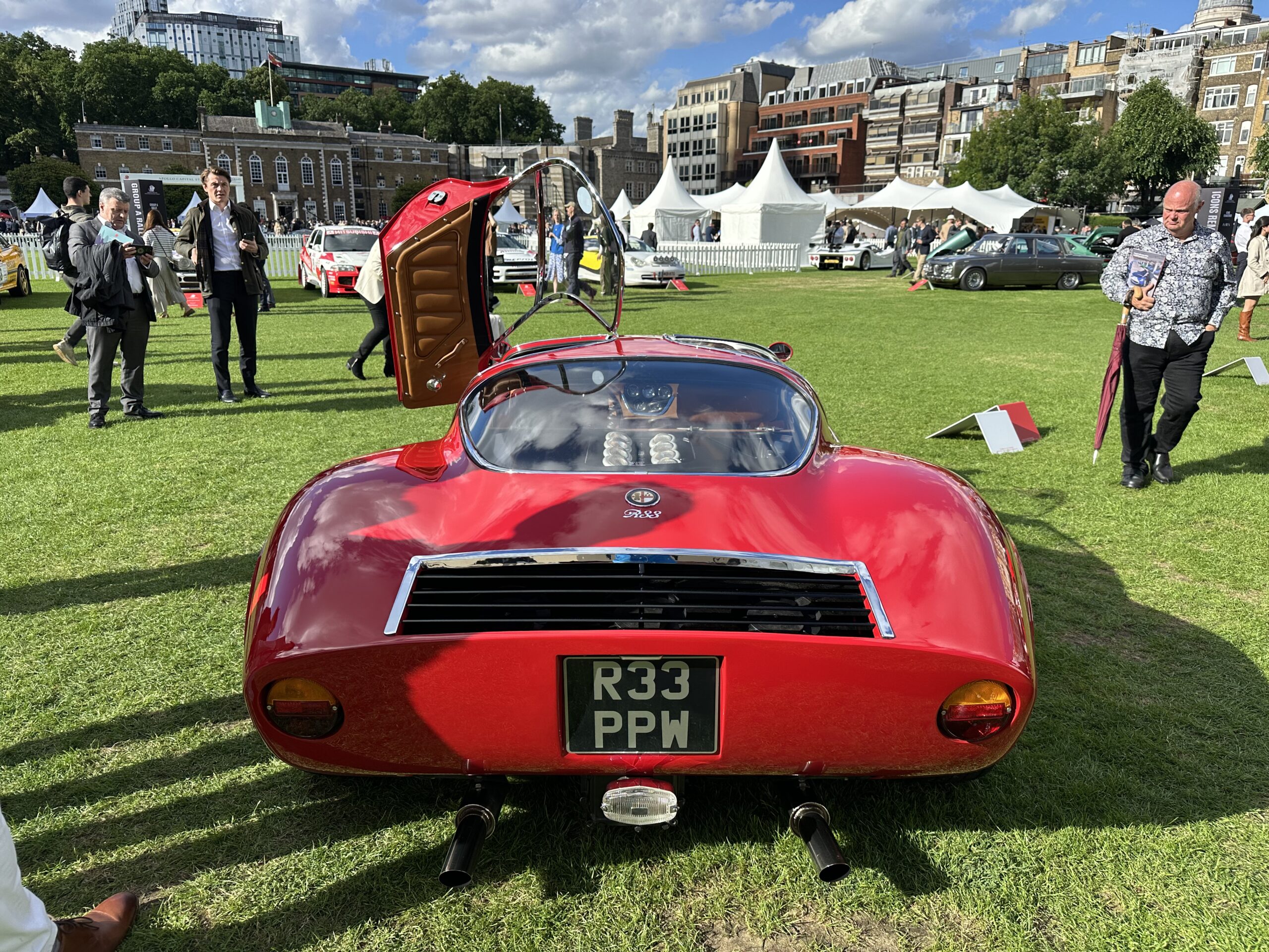 Automotive Artisans R33 Stradale (rear view) at the London Concours 2026.