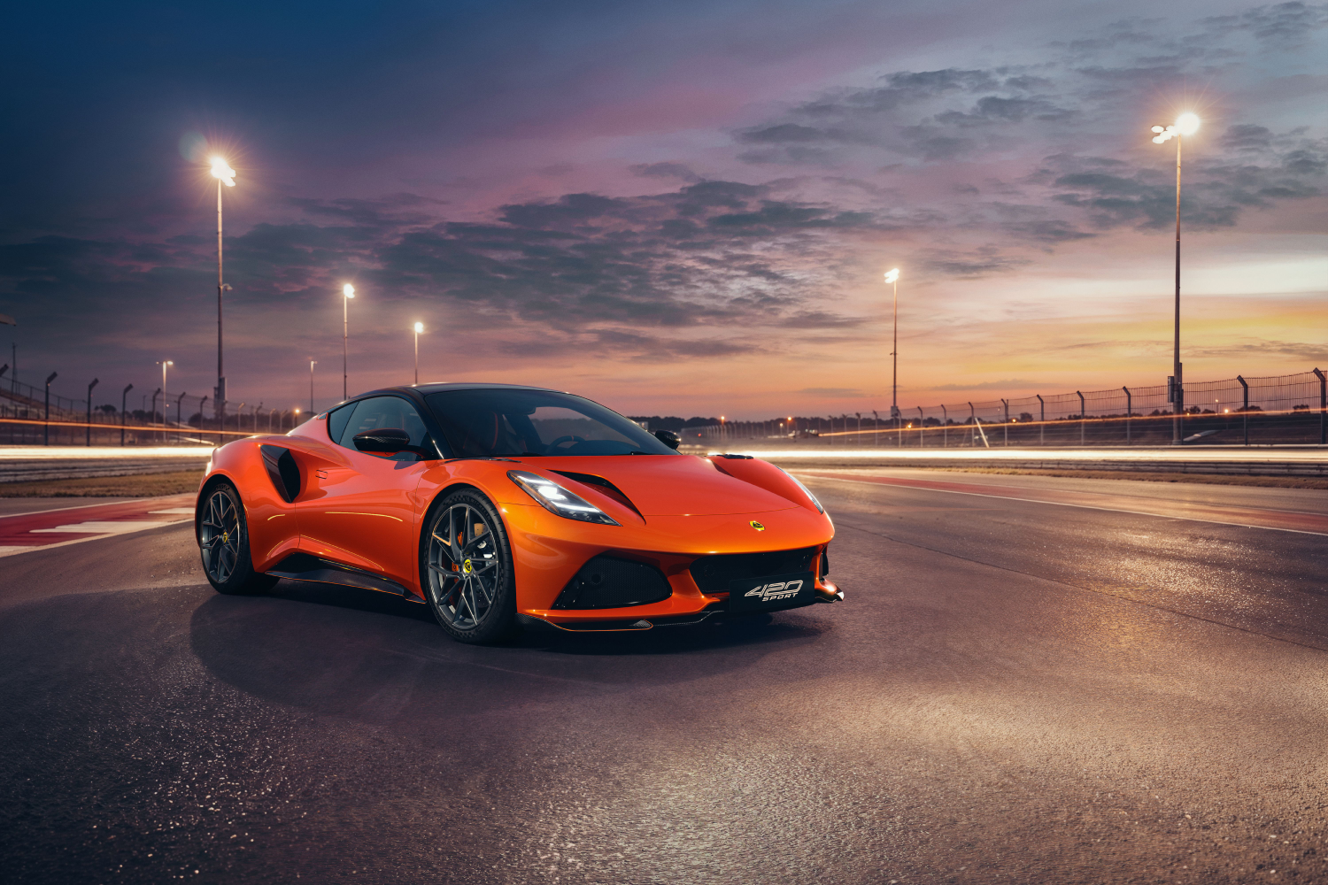 Lotus Emira 420 Sport Front_3_Quarter_Track