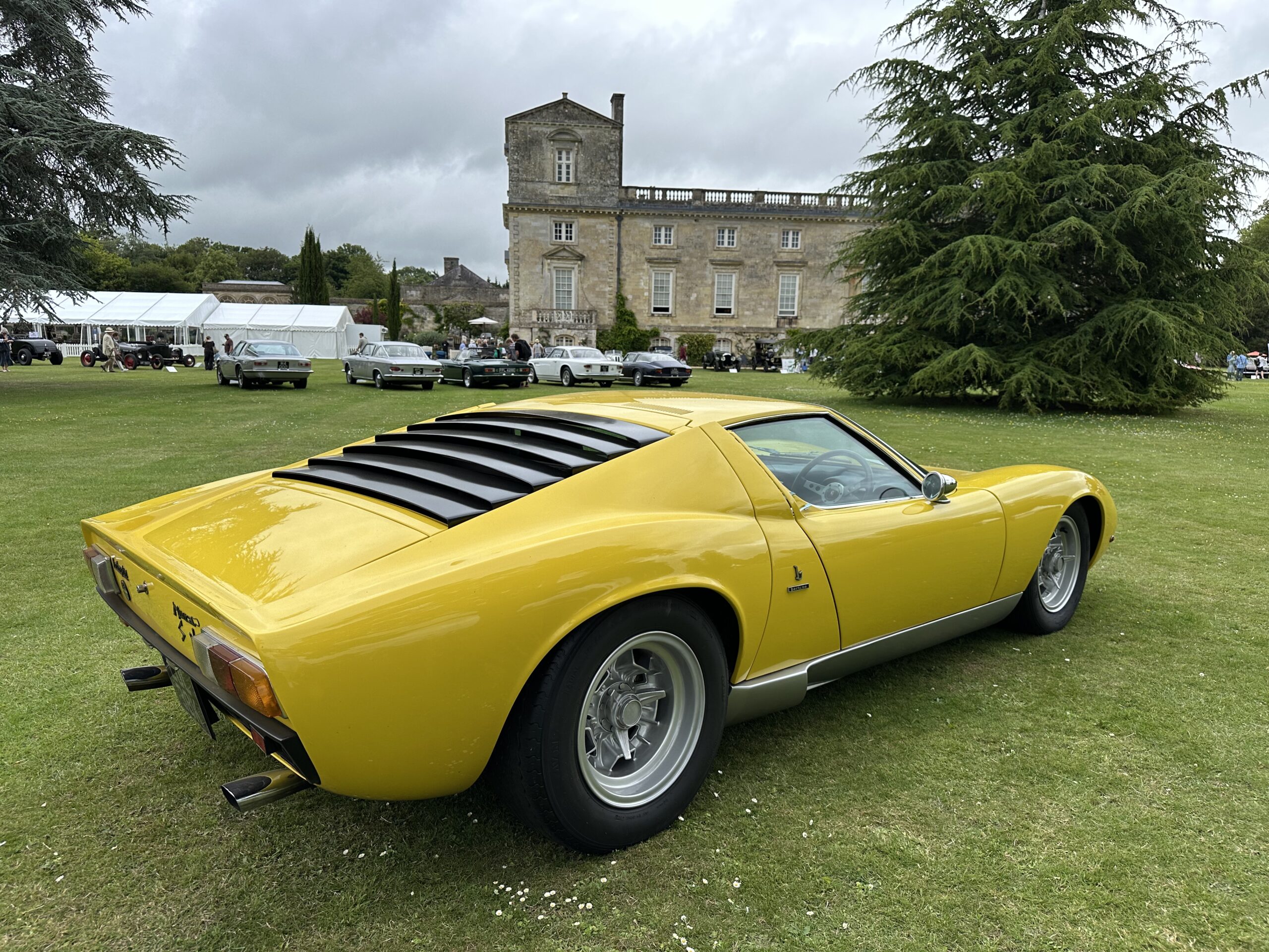 1972 Lamborghini Miura SV, Ex-Rod Stewart (rear side view) at the Wilton House Concours Des Legendes 2026