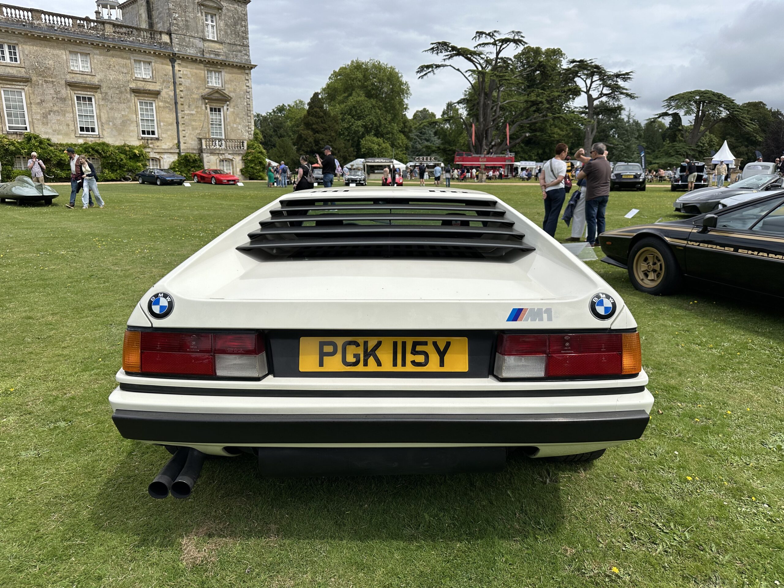 1980 BMW M1 (rear view) at the Wilton House Concours Des Legendes 2026