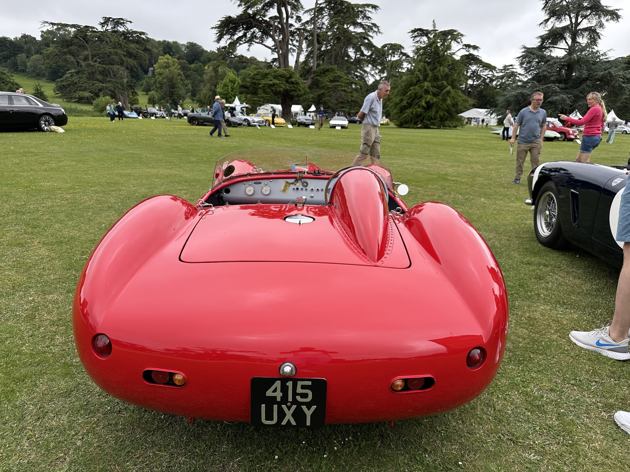 1958 Ferrari Fantuzzi Dino Spyder, close rear view. At Wilton House Concours Des Legendes 2026.