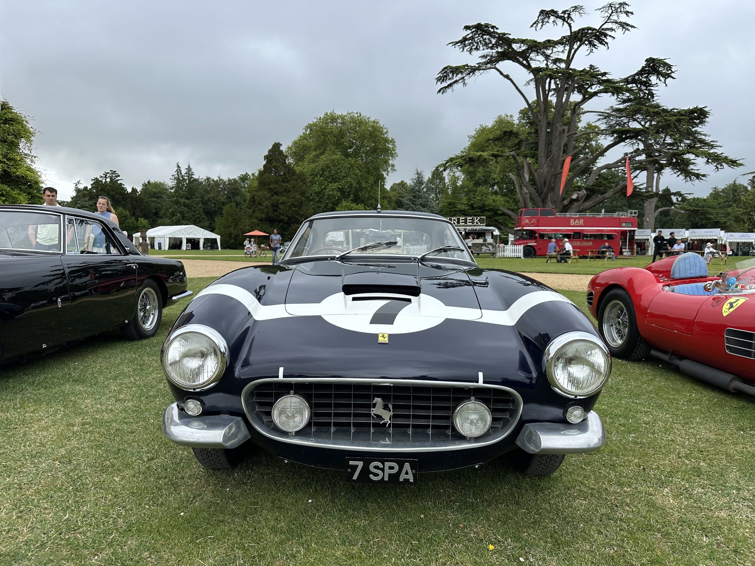 1960 Ferrari 250 GT SWB, Ex-Stirling Moss, front view. At Wilton House Concours Des Legendes 2026.