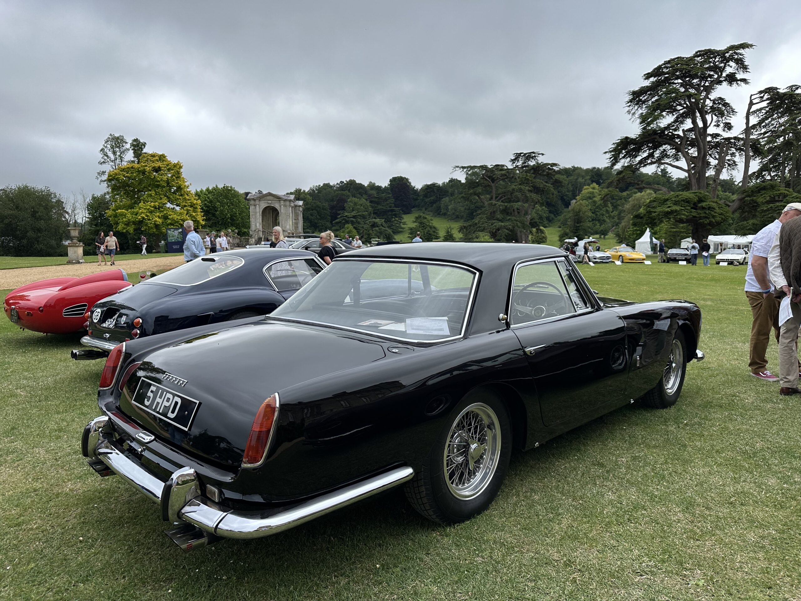 1958 Ferrari 250 GT, Ex-Mike Hawthorn, rear side view. At Wilton House Concours Des Legendes 2026.