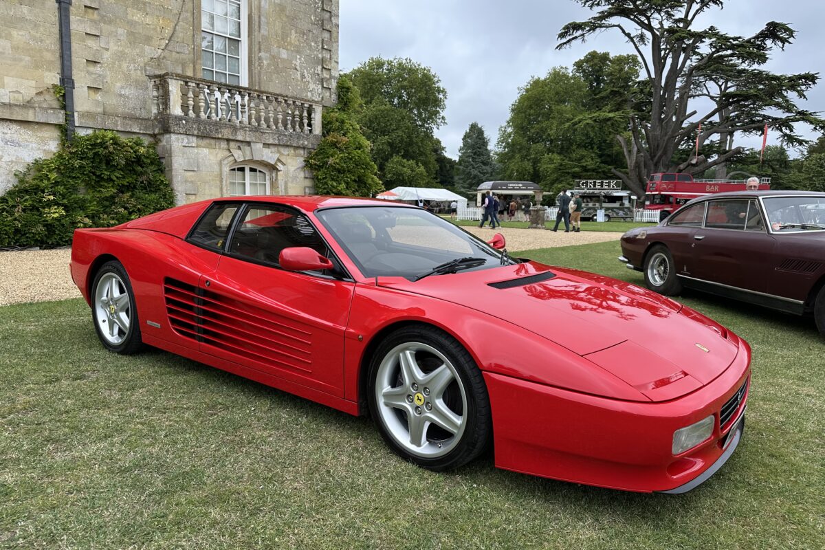 1995 Ferrari 512 TR, front side view. At Wilton House Concours Des Legendes 2026.
