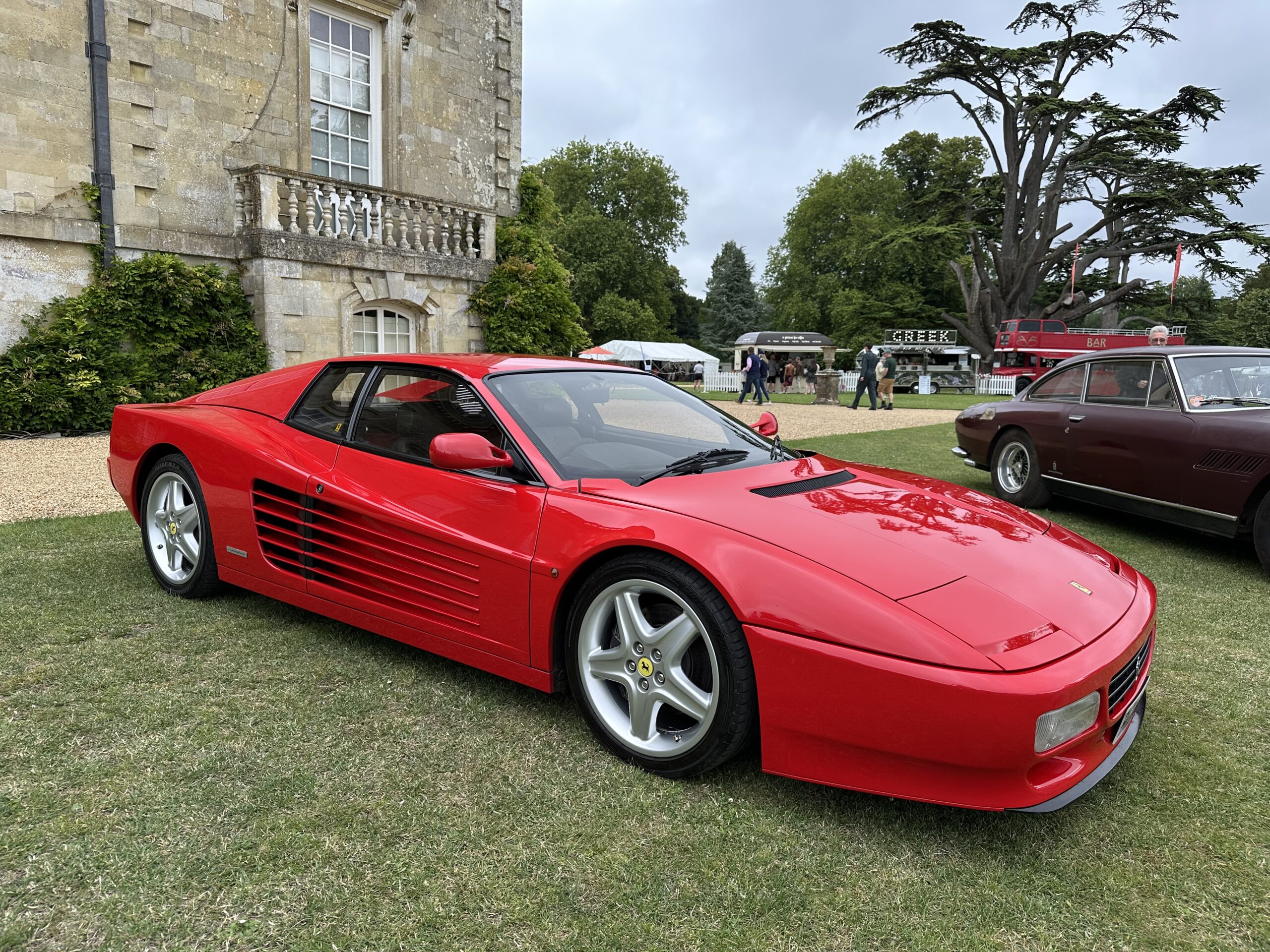 1995 Ferrari 512 TR, front side view. At Wilton House Concours Des Legendes 2026.
