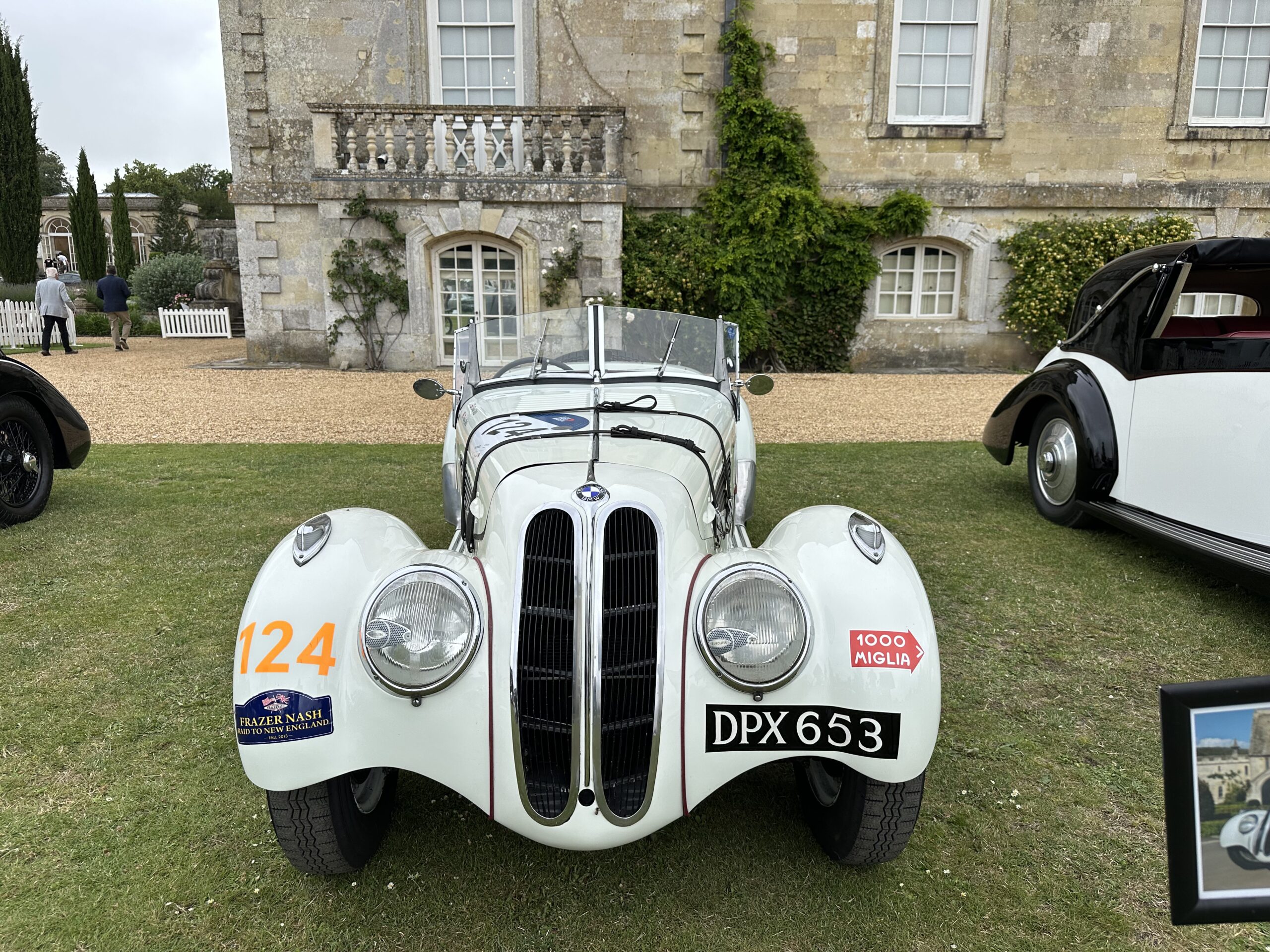 1938 BMW 328 Frazer Nash, head on view. At Wilton House Concours Des Legendes 2026.