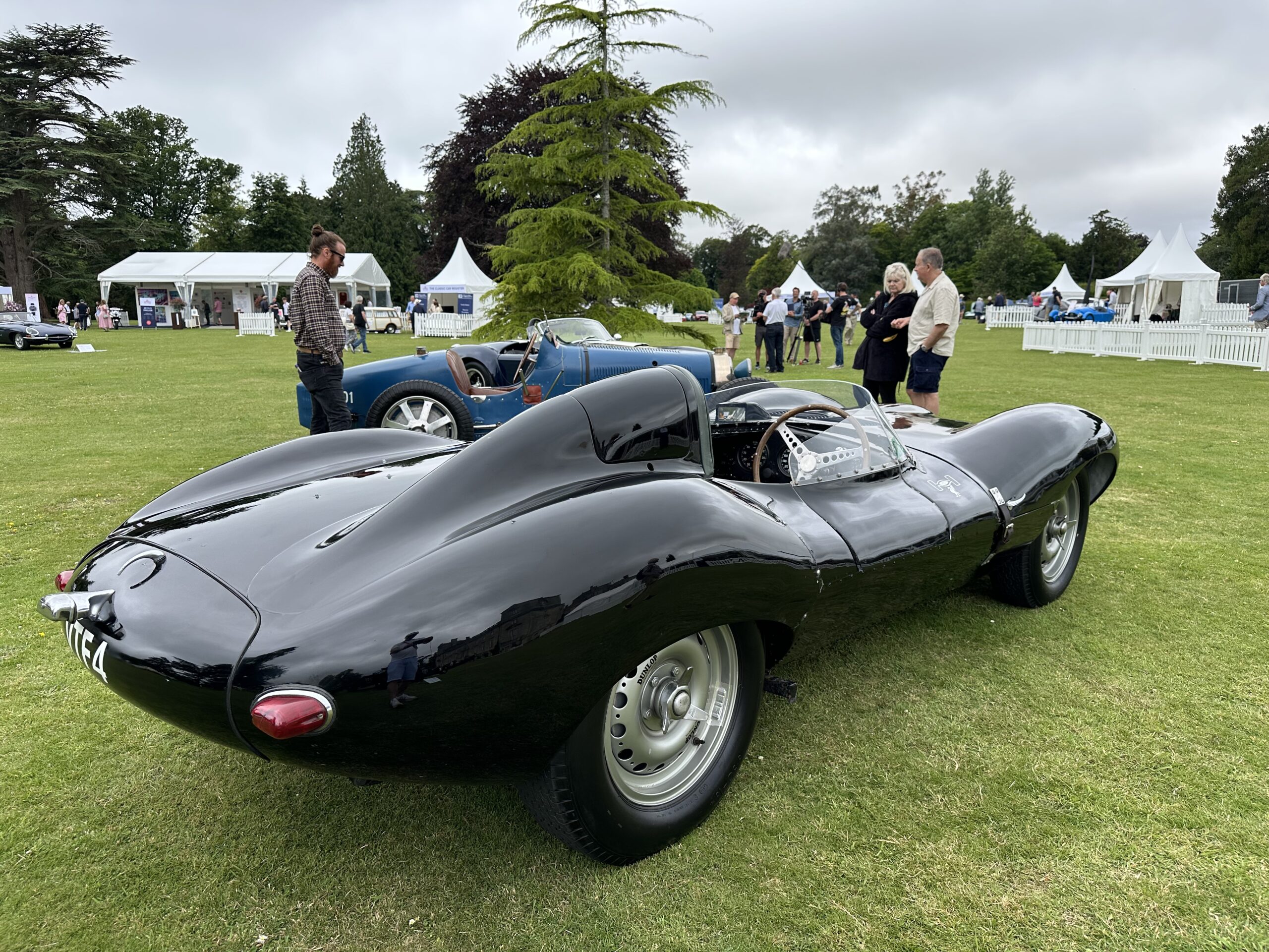 1955 Jaguar D-Type, rear side view. At Wilton House Concours Des Legendes 2026.