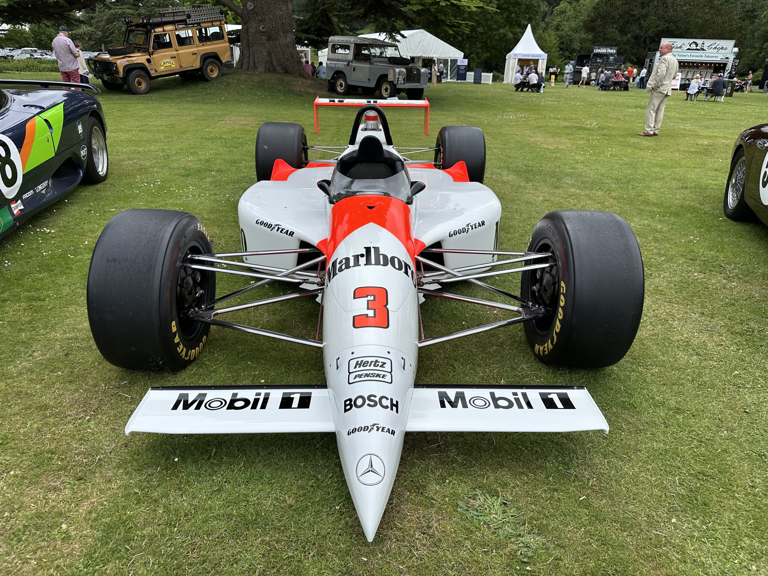 1994 Penske PC-23 ‘Pushrod’ Indycar (front view) at the Wilton House Concours Des Legendes 2026