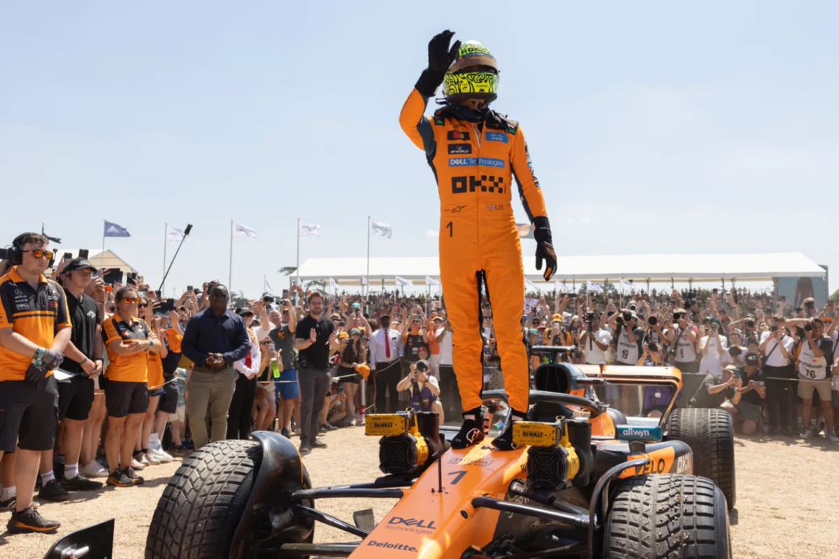 Current Formula 1 World Champion Lando Norris at the 2026 Festival of Speed. Ph. by PA Media.