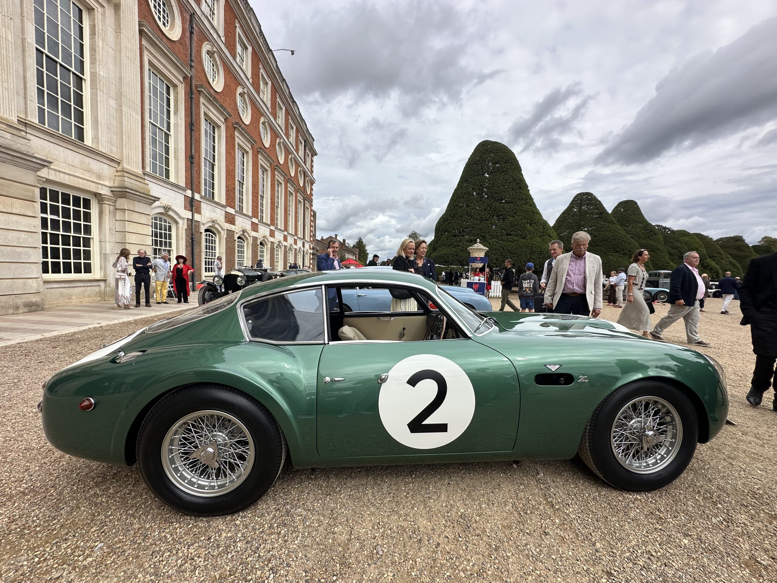 1961 Aston Martin DB4 GT Zagato (1 VEV), side profile, on show at the Concours of Elegance 2026