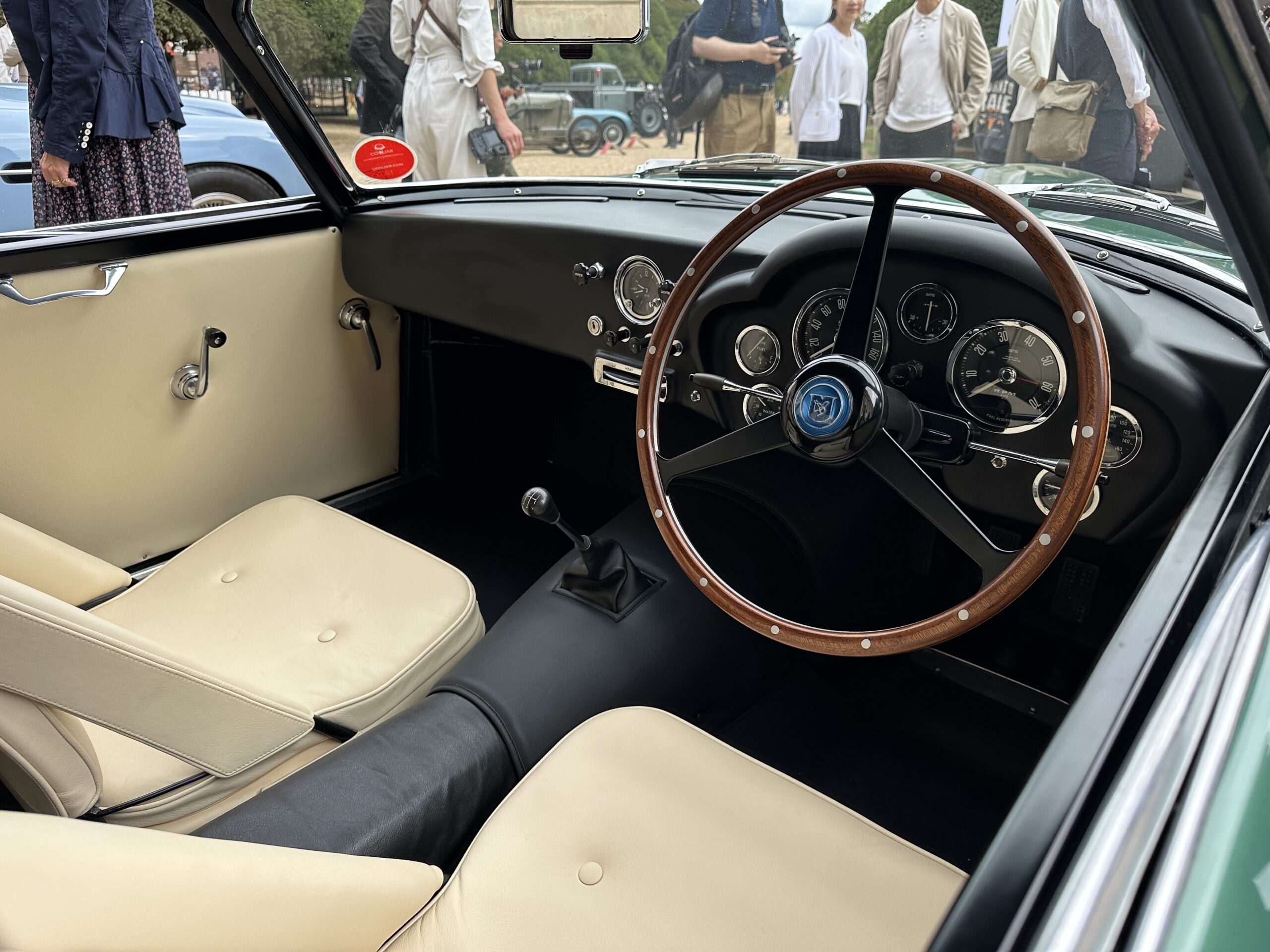 1961 Aston Martin DB4 GT Zagato (1 VEV), interior, on show at the Concours of Elegance 2026