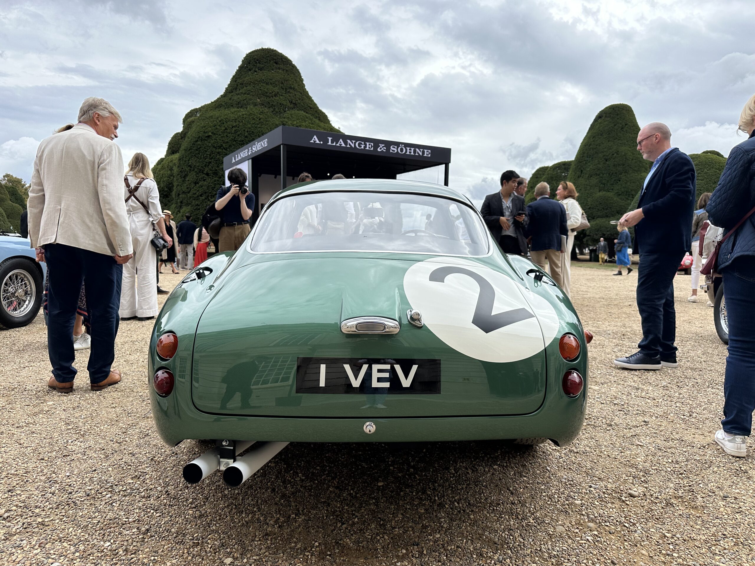 1961 Aston Martin DB4 GT Zagato (1 VEV), rear profile, on show at the Concours of Elegance 2026