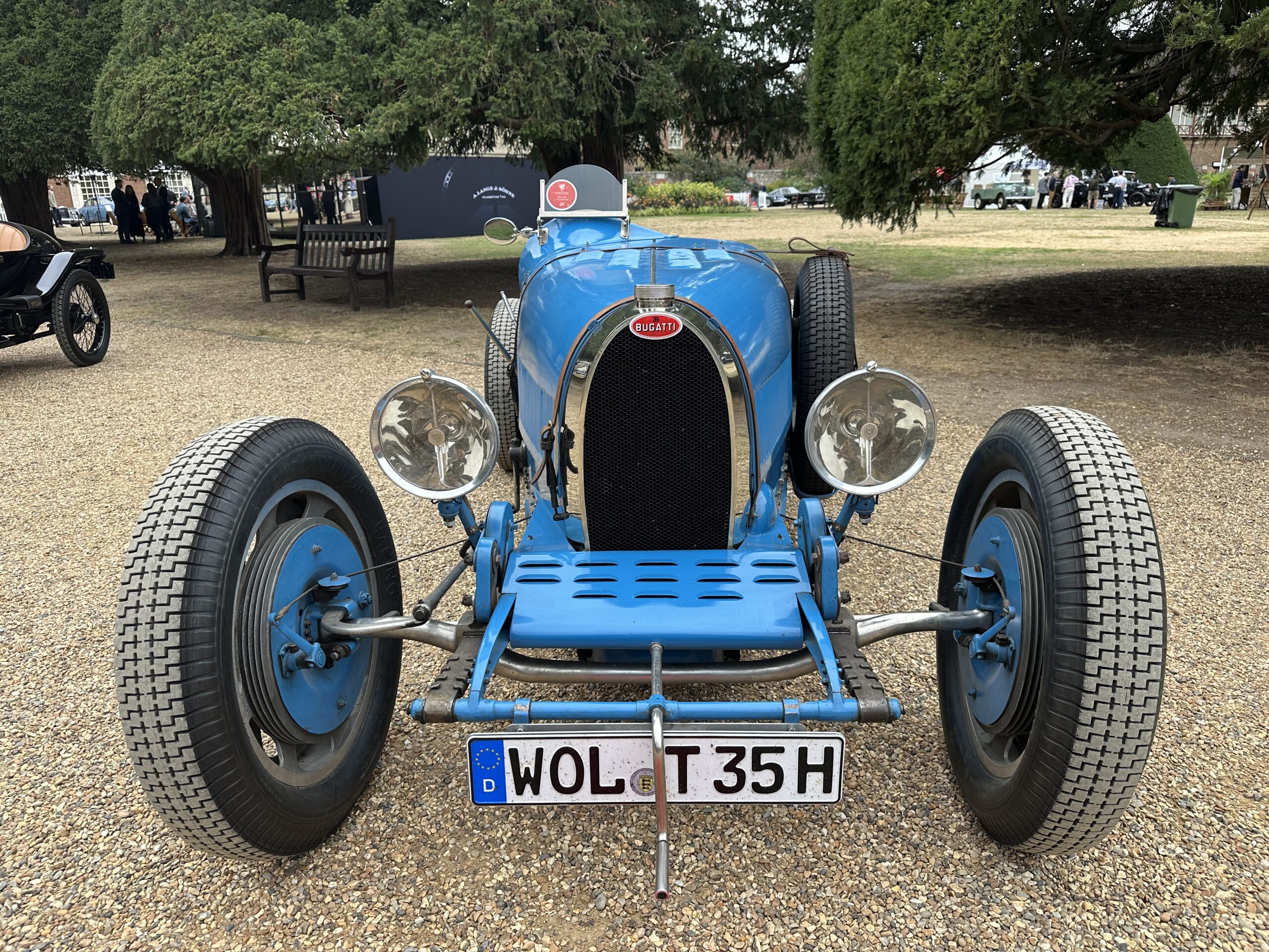 1926 Bugatti Type 35A, front view profile. At the Concours of Elegance 2026.