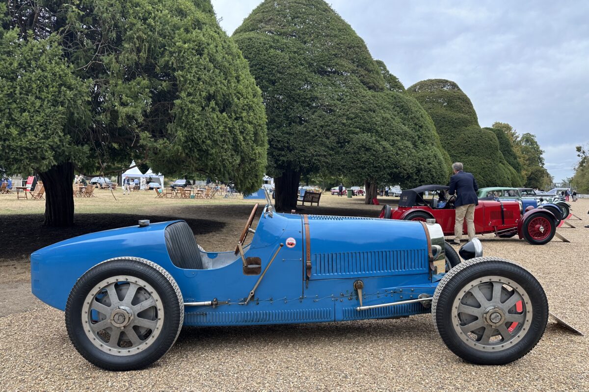 1926 Bugatti Type 35A, side profile. At the Concours of Elegance 2026.